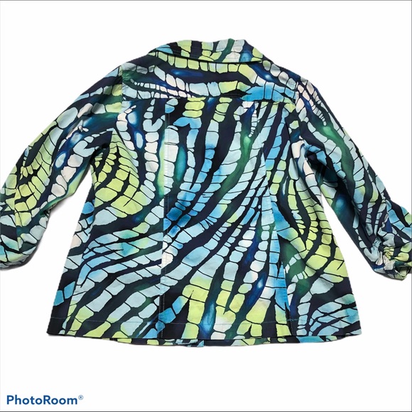 Chicos 0 jacket light weight 3/4 sleeve green - Picture 9 of 9